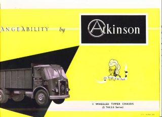 ATKINSON 4 WHEELED TIPPER CHASSIS S744/5/6 SERIES TRUCK LORRY SALE 