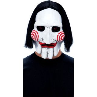 Talking Jigsaw Puppet Mask Saw Adult Scary Horror Movie Halloween 