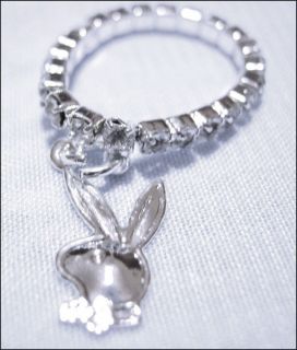 New Silver Plated Playboy Bunny Rhinestone Studded Toe Ring FREE POST