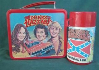 1980S DUKES OF HAZZARD VINTAGE LUNCH BOX WITH THERMOS LUKE DUKE AND 