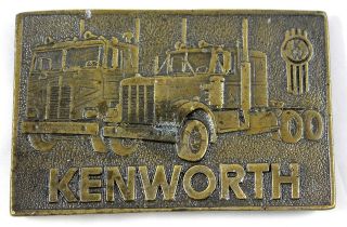 kenworth semi truck vintage brass belt buckle time left $ 25 00 or 