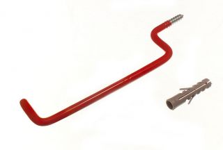 red wall hook ladder tool storage hanger with rawl plug