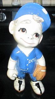   Baby Nursery Boys Room Home Decor Baseball Player Figurine Ceramic