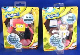   Squarepants Sandy Cheeks Karate Spongebob Figures Toy New Poseable