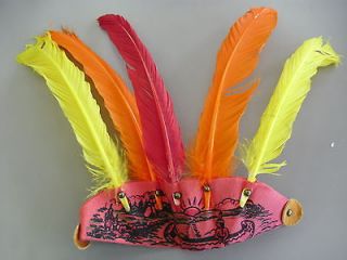 Vintage Indian Feather Headband Headdress Toy Costume Native American