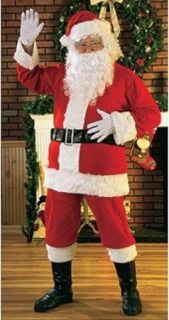 FLANNEL Deluxe 6 piece Santa Suit Costume  Size Standard 40 48 