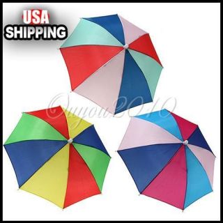 New Rainbow Hat Umbrella Sun Beach Hot Travel Outddor Camping Fishing 
