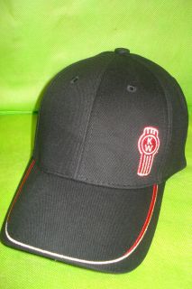 KENWORTH HAT BLACK SOLID CLOTH EMBROIDERED PIPING CAP *FREE 