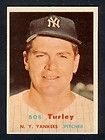 1957 topps bob turley 264 near mint+ 