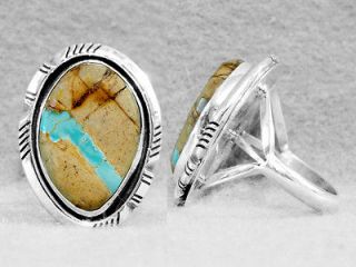 Boulder Turquoise Ring Size 7½ Navajo Sterling Silver Native American 