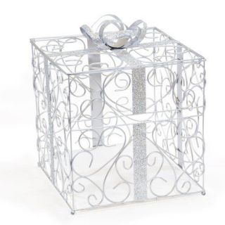 Wedding Reception Card Holder White Box Cute Decoration Silver 