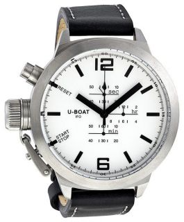 boat chrono special white dial black leather mens watch 305 time 
