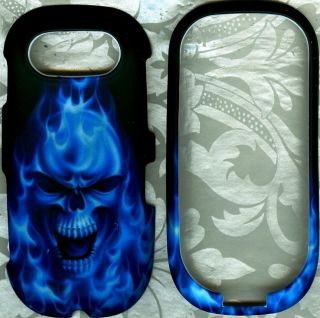 Blue Skull Pantech Ease P2020 at&t phone hard case faceplate