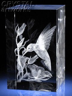 hummingbird 3d laser crystal art figurine a1838s from ukraine time