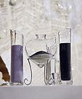 Engraved Heart Shaped Unity Sand Ceremony Set   7pc w/all 5 vases 