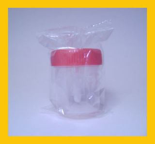 Sterile Urine Solid Sample Specimen Bottle Container Cup 60mL Lab w 