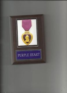 purple heart award plaque usa military medal 