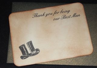  YOU FOR BEING OUR BEST MAN GROOMS MAN USHER Vintage Style Card Top Hat