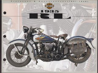 1935 HARLEY DAVIDSON RL 45 V Twin Motorcycle 8.5x11 Print Photo SPEC 