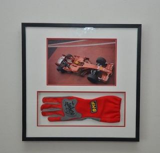 Valentino Rossi Hand SIGNED OMP Driving Glove Display Ferrari Formula 