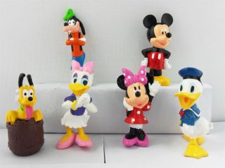 6pcs small toy figure Donald Duck Mickey Mouse Pluto Goofy 2 3@UK