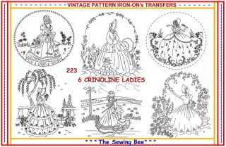 Crinoline Lady Arbor Embroidery Transfer Deighton1511 