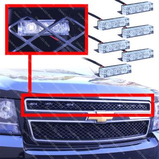 18 led emergency vehicle strobe lights for front grille deck