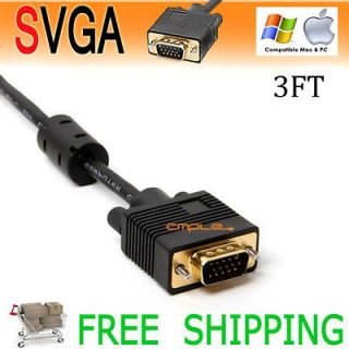 Newly listed 3FT SVGA &VGA Cable HD15 Male to / HD15 Male M/M Monitor 