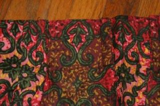 Lot 4 Barkcloth Vintage Red Full length DRAPES Curtains Chic 60s Mid 