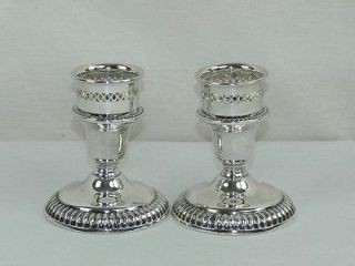 Two Vintage Birks Sterling Silver Candlesticks Candle Holders with 