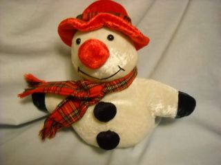 plush stuffed snowman decoration 9 tall 9 wide  one
