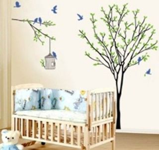 Newly listed F LARGE TREE WITH BIRD CAGE WALL STICKER DECAL  CHILDREN 
