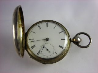 Waltham Civil war 18s key wind silver case pocket watch, serviced 