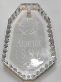 Waterford Crystal Atlanta 1996 frosted olympic medal ornament 