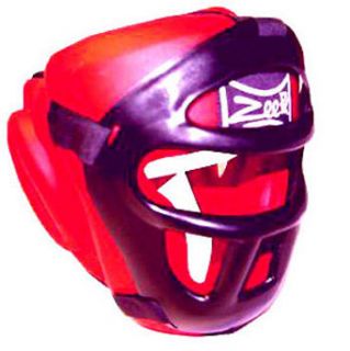 Martial Arts Headgear Guard Face Shield Cage Equipment Red (XL)