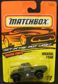 MATCHBOX 1995 WEASEL TANK #77 77 MOVING PARTS ARMY TANK DIECAST DIE 