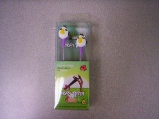 White Angry Bird Stereo Earbuds/Earpho​nes, for  player and Ipod 