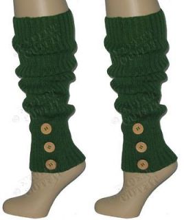   LEG WARMER Green SOCKS WITH SIDE BUTTONS NEW WHOLESALE SALE #E0111