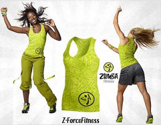 Zumba TRIBE RACERBACK Tank Top ~ Green New Zumbawear Dance Workout 