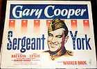 SERGEANT YORK 49 GARY COOPER CLASSIC ORIGINAL 1/2 SHEET FILM POSTER