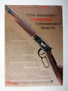 Cherrys 125th Anniversary Winchester Model 94 Rifle 1991 print Ad 