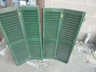   louvered INTERIOR house window shutters GREEN 35.25 h x 17.5 w