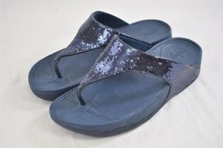 FITFLOP WOBBLE BOARD ELECTRA SEQUIN THONG STRAP FITNESS TONING SANDAL 