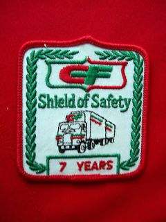 Consolidated Freightways driver patchshield of safety7 years 3 3/8 