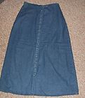 WOOLRICH Blue Lightweight Denim 38 Long Button Front Skirt   Size 10 