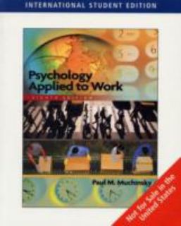Ise Psych Applied to Work by Muchinsky 2006, Paperback, Revised