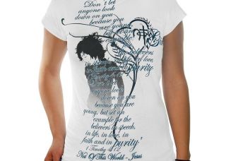   of This World) Frankie Purity Short Sleeve Large White Juniors T Shirt