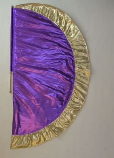 Purple/Gold Angels Wing Flag w Pole   Christian Worship Dance