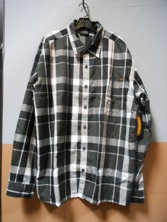   Brand ( LWL060 23 CHARCOAL ) Woven Plaid Mens Long Sleeve Shirt