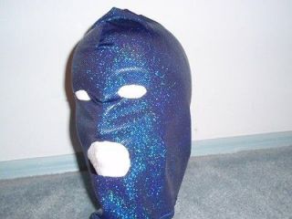 Premium METALLIC BLUE Spandex Hood GIMP Mask 100% USA made Last Two 